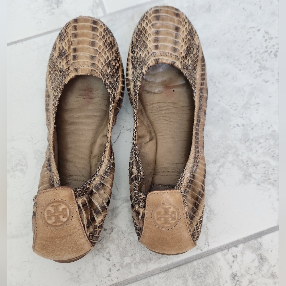 TORI BURCH Snakeskin Ballet Flats